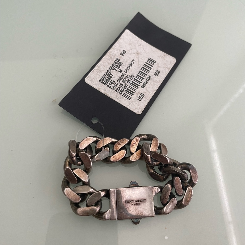 Saint Laurent Chain Metal Bracelet (oxyde design)